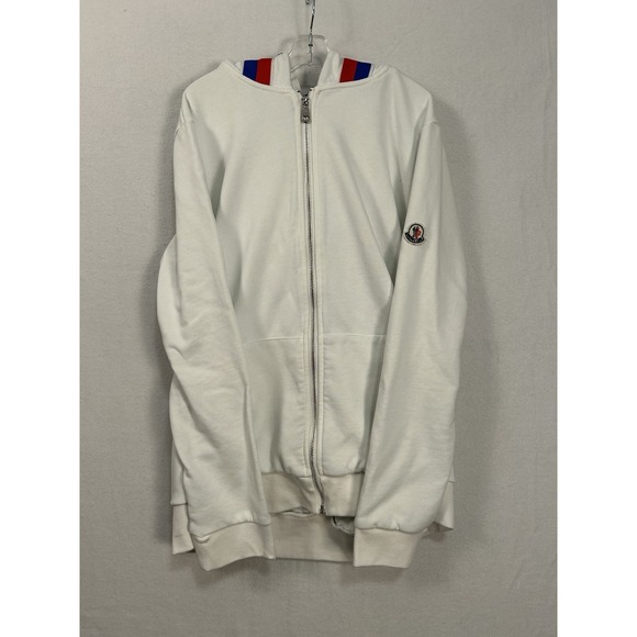 Moncler Hoodie White Full Zip Up Size 2XL #1504 - Picture 1 of 13